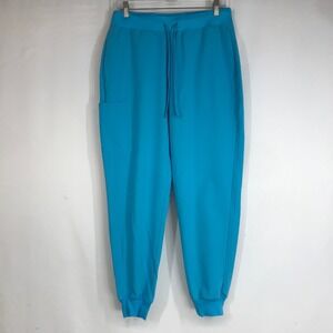 Mandala Teal Blue Jogger Scrub Pants Equa-Tek Technology Size Medium